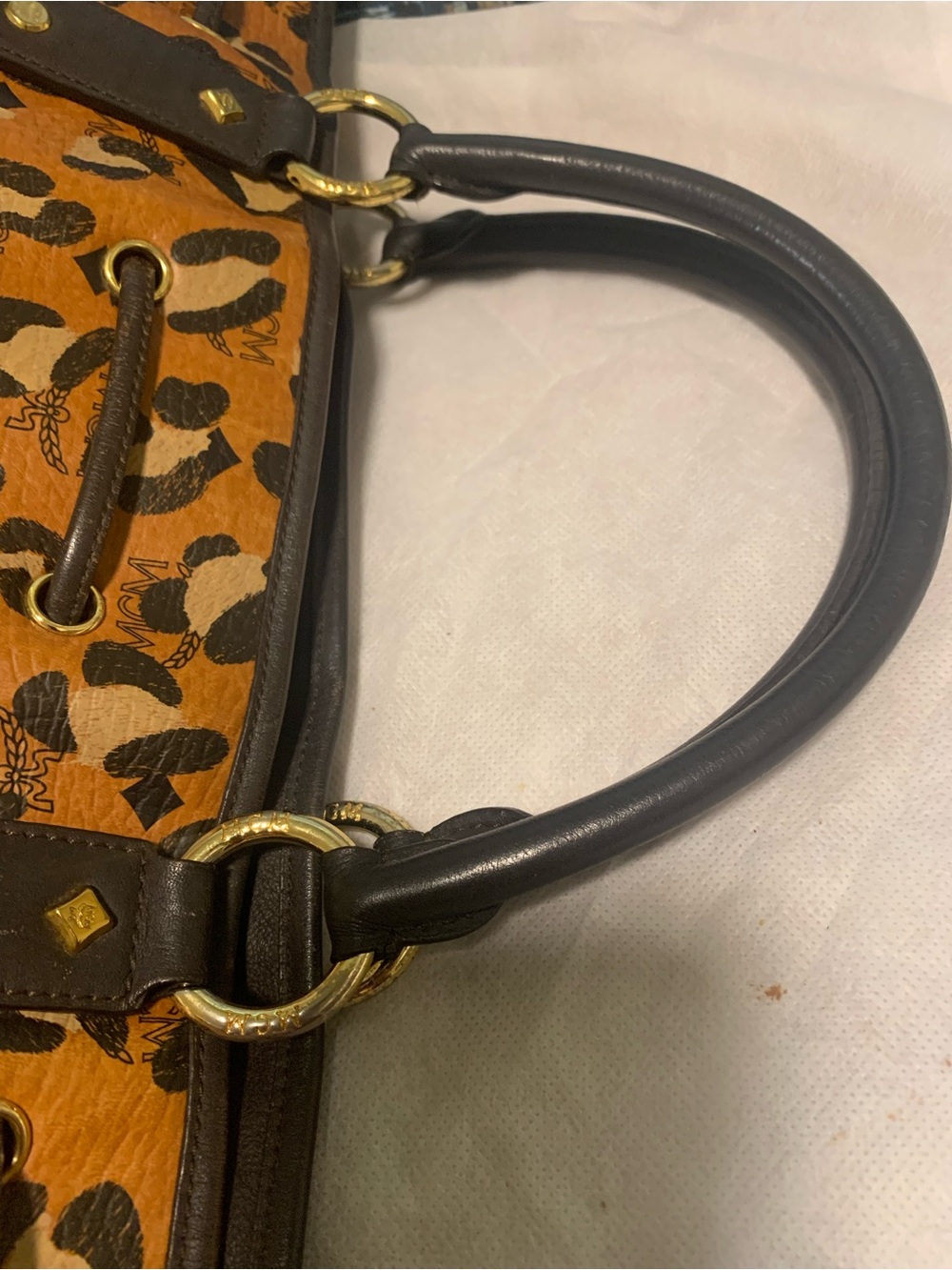 MCM Brown Cognac Leopard  Tote limited Edition EUC - Picture 8 of 16